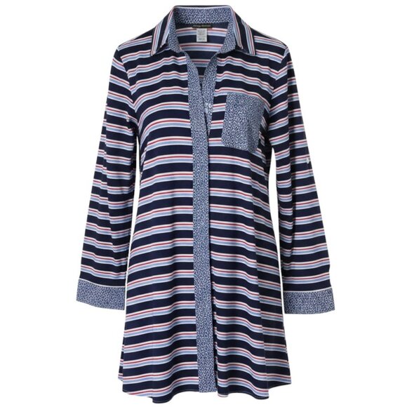 TOMMY BAHAMA Red and Blue Striped Dress - Size Medium - Picture 1 of 9